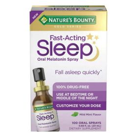 Nature's Bounty Fast Acting Melatonin Sleep Aid Spray;  Mild Mint;  100 Oral Sprays